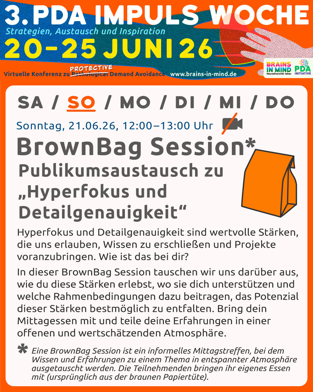 3. PDA Impuls Woche BrownBag Session Hyperfokus Detailgenauigkeit