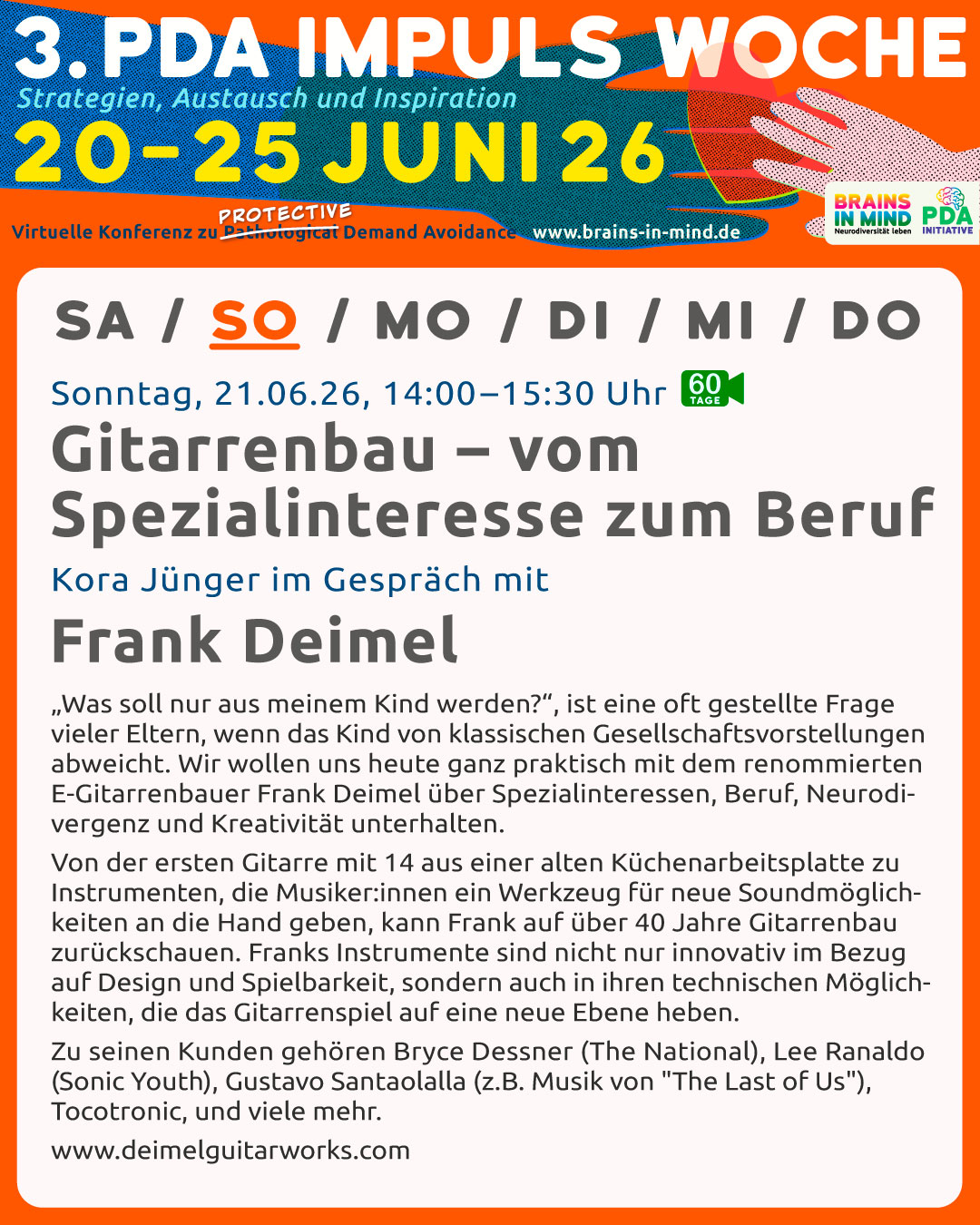 3. PDA Impuls Woche Gitarrenbau Spezialinteresse Beruf Frank Deimel