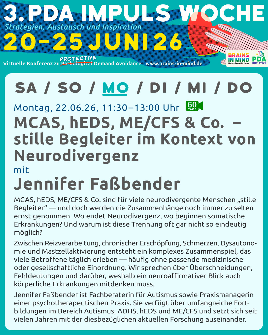 3. PDA Impuls Woche Jennifer Faßbender MCAS, hEDS, ME/CFS