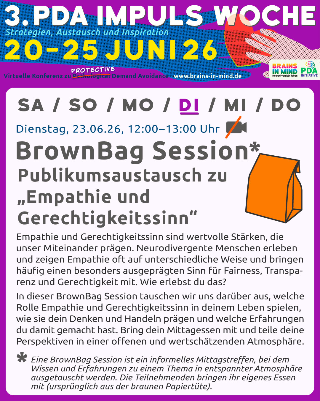 3. PDA Impuls Woche BrownBag Session Empathie Gerechtigkeitssinn
