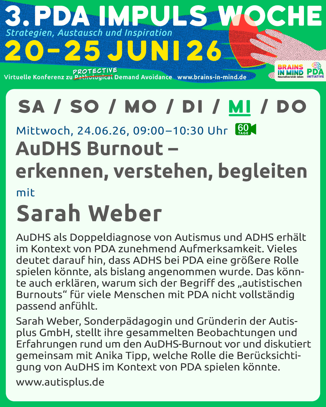 3. PDA Impuls Woche Sarah Weber Autisplus AuDHS Burnout